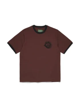 Camiseta de Denim con cuello redondo U, color marrón
