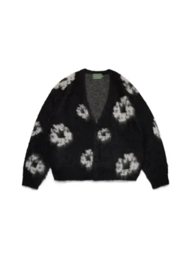 Cardigan de mohair con Cotton Wreath, negro