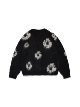 Cardigan de mohair con Cotton Wreath, negro