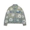 Chaqueta de Denim con Cotton Wreath con tachuelas, lavado sucio