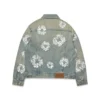 Chaqueta de Denim con Cotton Wreath con tachuelas, lavado sucio