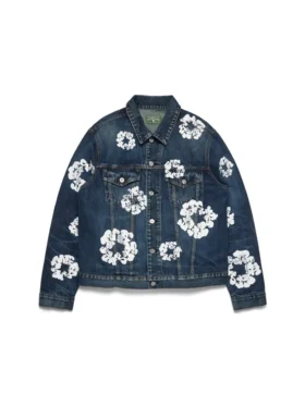 Chaqueta de Denim con Cotton Wreath, lavado oscuro