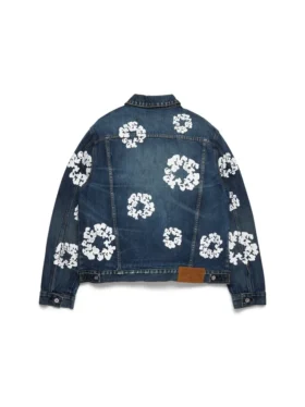 Chaqueta de Denim con Cotton Wreath, lavado oscuro