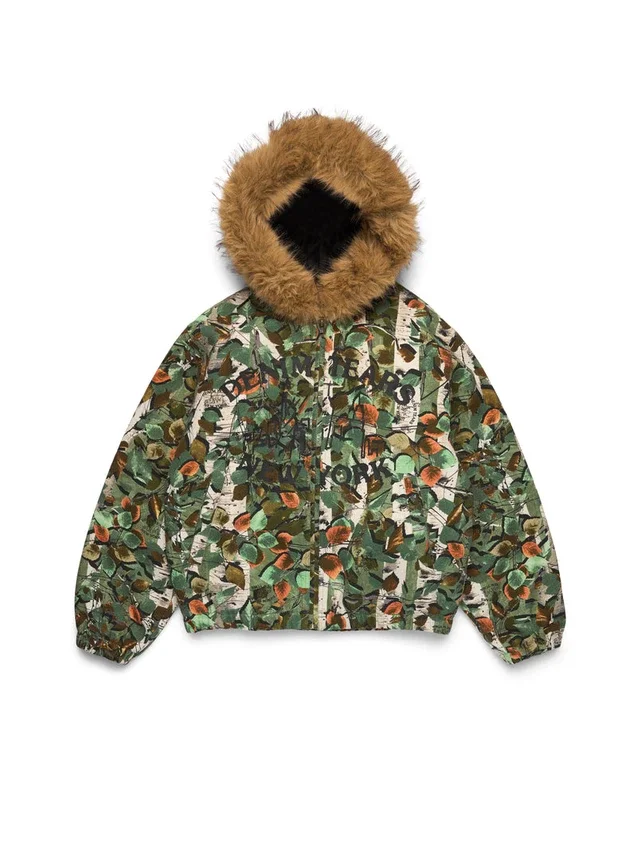 Chaqueta de trabajo con capucha Birch Camo, verde camuflaje