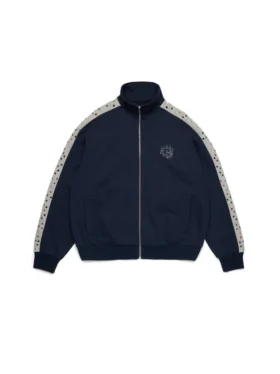 Chaqueta deportiva de felpa con pedrería «Denim U», azul marino