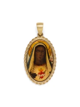 Colgante de la Virgen María en negro