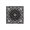 Cotton Wreath Bandana with Paisley Pattern and Black Color