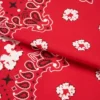 Cotton Wreath Bandana with Paisley Pattern and Red Design