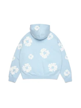Cotton Wreath Hoodie, azul polvo