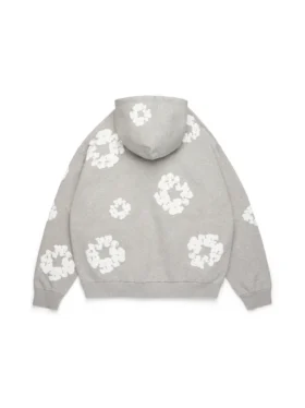 Cotton Wreath Hoodie, gris