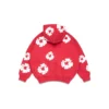 Cotton Wreath Hoodie para niños con guirnaldas de algodón, color rojo
