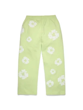 Cotton Wreath Sweatpant con guirnaldas de algodón, color menta