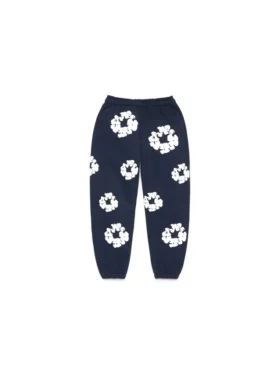Cotton Wreath Sweatpant para niños con diseño de guirnalda, azul marino