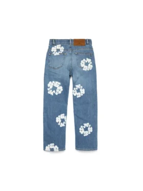 Denim pants for children «Cotton Wreath» in light indigo