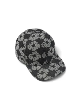 Gorra de Denim Jacquard Wreath en negro lavado