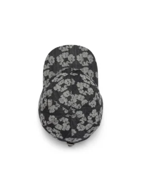 Gorra de Denim Jacquard Wreath en negro lavado