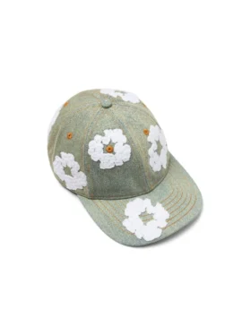 Gorra de Denim sin tratar «Cotton Wreath» en lavado sucio