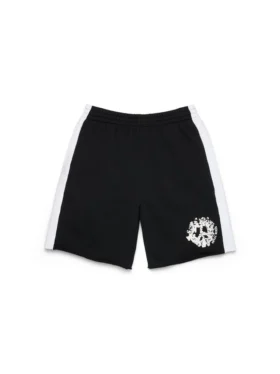 Pantalón corto de sudadera con paneles Denim U, negro