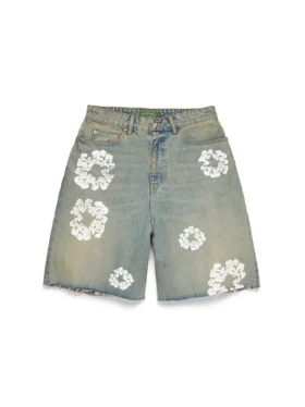 Pantalones cortos de Denim «Cotton Wreath» con lavado sucio