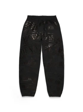 Pantalones de chándal ADG con estampado de pancarta, color negro