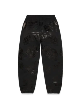 Pantalones de chándal ADG con estampado de pancarta, color negro