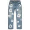 Pantalones de Denim «Cotton Wreath» de algodón, corte recto y lavado claro