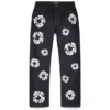 Pantalones de Denim Cotton Wreath de corte recto con ribete