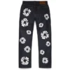 Pantalones de Denim Cotton Wreath de corte recto con ribete