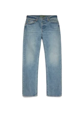 Pantalones de Denim de corte recto, lavado claro