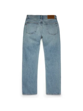 Pantalones de Denim de corte recto, lavado claro