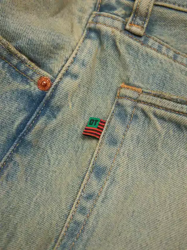 Pantalones holgados de Denim lavado sucio