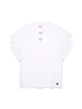 Paquete de 3 camisetas con bandera DT, color blanco