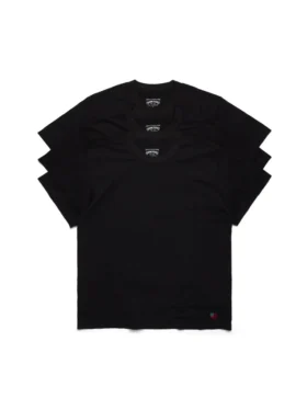 Paquete de 3 camisetas DT Flag, color negro