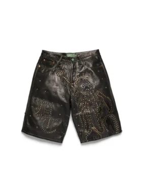 Shorts de cuero con tachuelas Libertas