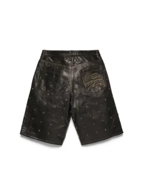 Shorts de cuero con tachuelas Libertas