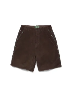 Shorts de pana con tachuelas oxidadas