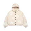 Sudadera con capucha y cardigan Cotton Wreath Hoodie, color avena