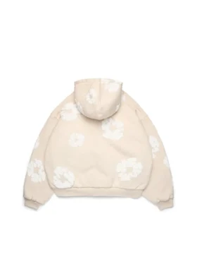 Sudadera con capucha y cardigan Cotton Wreath Hoodie, color avena