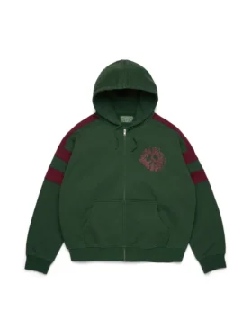 Sudadera con capucha y cremallera con paneles Denim U, verde