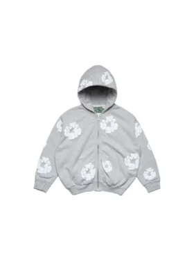 Sudadera con capucha y cremallera para niños «Cotton Wreath Hoodie» en gris