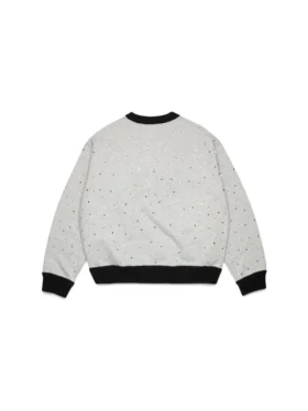 Suéter de punto con cuello redondo Crystal, negro